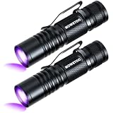 Confezione da 2 mini torce UV ricaricabili a LED, luce nera, 395 nm, luce ultravioletta zoomabile, per test delle urine di animali domestici, ispezione banconote