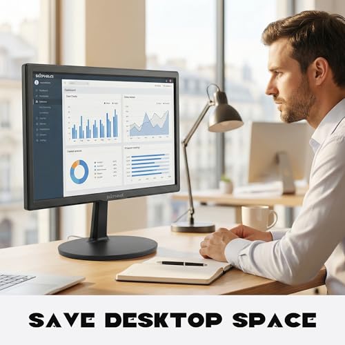 SKitphrati 15.4-inch Monitor 1200x800 Resolution PC Monitor with HDMI, VGA, 60Hz Refresh Rate, VESA Wall Mount Support, Ideal for Office and Home Use, Black by SKitphrati - Image 3
