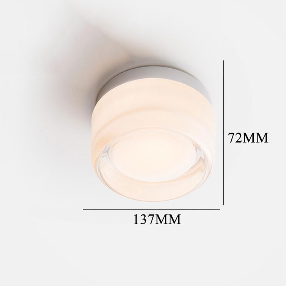 Modern Wall Sconce,Thick Glass Shade LED Fixture,Minimalist Round Wall Lamp for Bathroom Vanity, Bedroom Bedside, Living Room(Transparent)