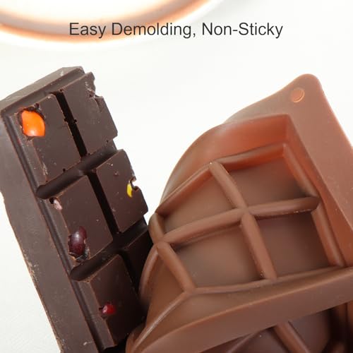 Pniimoo Chocolate Mold, Food-Grade Chocolate Silicone Molds, DIY Chocolate Bar Mold, Chocolate Chip Mold for Stuffed Bar, Premium Candy Bar Mold, Easy to Clean and Reusable