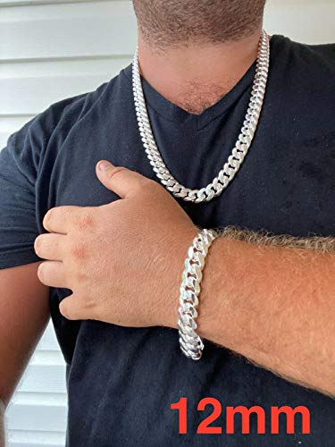 Solid 925 Sterling Silver Miami Cuban Link Chain Or Bracelet - Real Men's Cuban 5-14Mm 7-30" - Handmade In Usa - Guaranteed Authentic 925 Silver (20, 5Mm) #TOP6