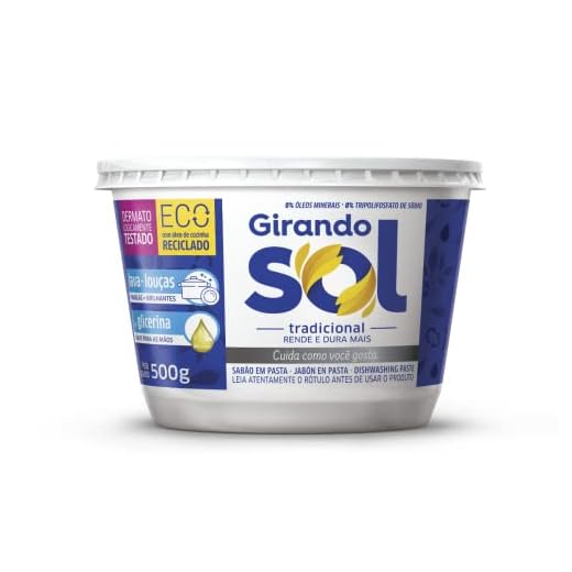 Girando Sol Sabão Em Pasta Tradicional 500G Sabão Pasta Multiuso Branco Com Pura Glicerina Contém 1 Pote De 500G