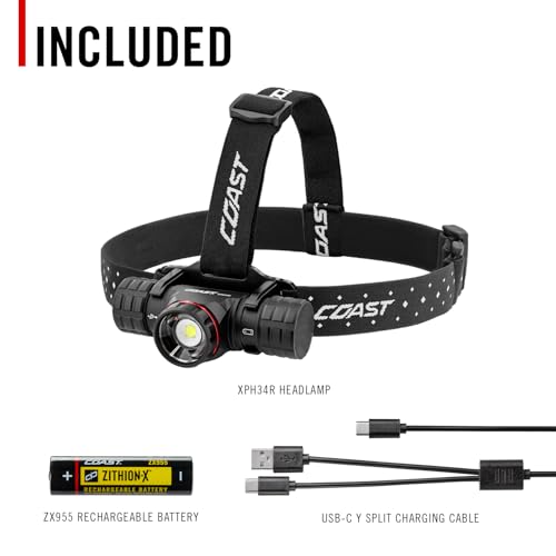 Coast® XPH34R 2700 Lumen USB-C Rechargeable-Dual Power LED Headlamp withPURE Beam® Twist Focus™ and Magnetic Base by Coast - Image 8