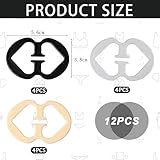 FveVqe 12Pcs Bra Strap Clips, 8-Shaped Bra Clips for Racer Back, 3 Colors Racer Back Bra Clip & Bra Strap Holder, Anti-Slip Buckles to Conceal Straps, Soft Elastic Fits All Cups (multicolour) - Image 2
