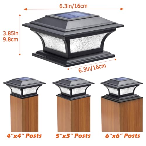 image for SIEDiNLAR Solar Post Lights Outdoor Glass LED Fence Cap Light 2 Modes 