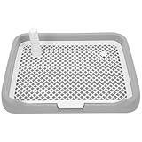 DIYEAH Bandeja Sanitaria para Perros de Interior Antideslizante Grande Inodoro para Cachorros y Perros Adultos Arenero Desmontable de ABS Gris para Entrenamiento y Limpieza Fácil