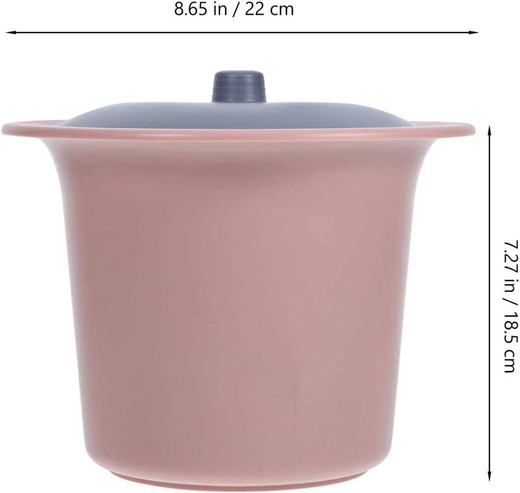 Uonlytech Portable Chamber Pot with Lid 8.66X8.66X7.28In Lightweight Urine Bucket Bedpan for Adults and Kids Travel Bedroom Bathroom Use