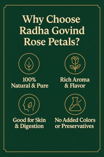 Image of Radha Govind Organic Sun Dried Rose Petals | Gulab Patti | Edible for Food and for Beautiful Hair & Skin (300 Gram)