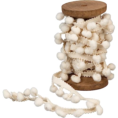 Primitives by Kathy Seasonal Holiday Decor Garland Mini Tree Gift Wrap Mini Pom-Pom Ribbon Garland 108