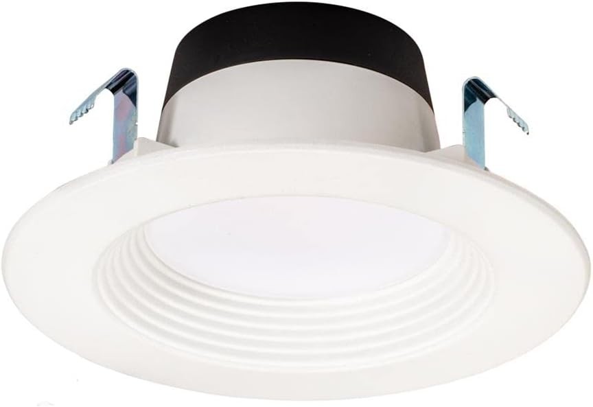 Topaz Round 4 Inch LED Recessed Retrofit Downlight, 7 W, Baffle Trim, 5CCT Selectable 2700K,3000K,3500K,4000K,5000K, White