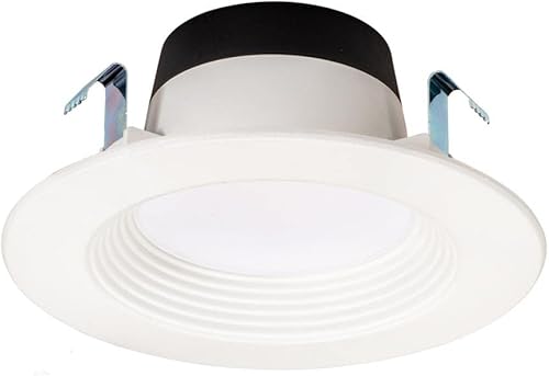 Topaz Foco empotrable LED redondo de 4 pulgadas, 7 W, borde deflector, 5CCT seleccionable 2700K, 3000K, 3500K, 4000K, 5000K, blanco