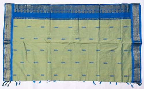 Generic green gadwal silk saree – image 4