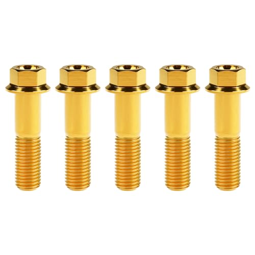 Ruifu �`�^���{���g M12 30 35 40 45 50 55 60 65 70 75 80 85 90mm �Z�p�t�����W�w�b�h�A�I�[�g�o�C�ԗp�C���p�b�N 5 ���� (�S�[���h, M12x45mm Pitch1.25)