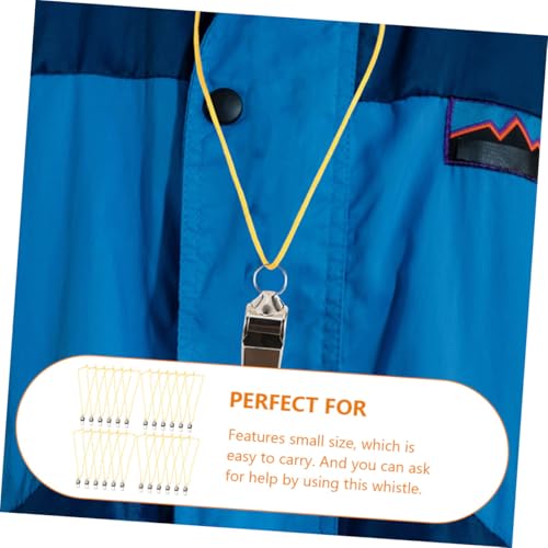 24 silbatos de acero inoxidable con cordón para entrenamiento miniatura 7