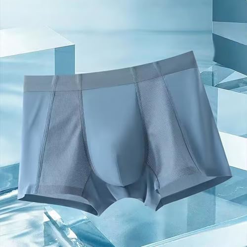 LARDROK Men's Ice Silk Boxer Briefs Breathable Mesh Underwear with U-Pouch, Seamless & Moisture-Wicking Modal Men's Boxers4