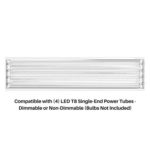 4 Lamp/Bulb 4 Foot Linear Led Ready High Bay Lighting Fixture, Operates (4) Led T8 Tubes (Sold Separately) 120-277V, Ul Listed, Great For Warehouse, Garage, Barn (4 Lamp, Pack Of 1) #TOP3