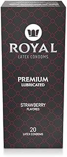 Royal Ultra-Thin Latex Condoms - Strawberry Flavored and Lubricated - Strong, FDA Approved