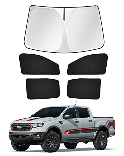 Canvcle Sunshades for 2019-2025 2026 Ford Ranger 4Door Windshield Sunshade Side Rear Windows Sun...