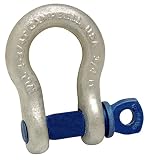 Campbell 419 Screw Pin Anchor Shackles, Drop-Forged Carbon Steel, Galvanized, 3/16' Trade, 1/3 ton Working Load Limit