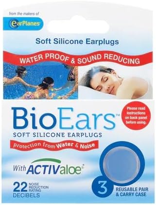- Cirrus Healthcare Bio Ears Soft Silicone High Fidelity Sound Reducing Ear Plugs, for Waterproof Noise Reduction, Swimming, Study, Meditation (3 Pair Pack of 3)