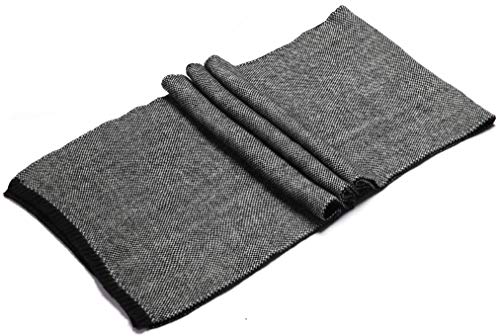 Mio Marino Mens Premium Winter Scarf, Soft Knit Scarves - Black & White - One Size #TOP6