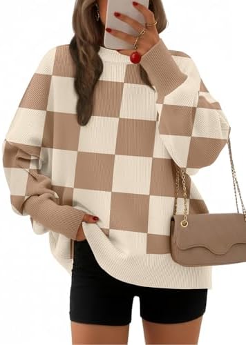 EFAN Women's Oversized Sweaters 2025 Fall Crewneck Batwing Sleeve...