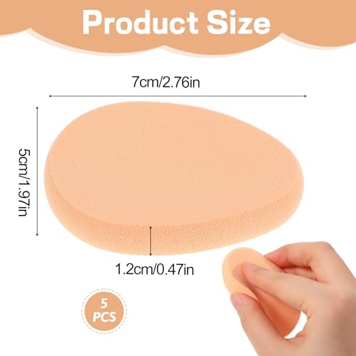 5 PCS Flat Makeup Sponges for Foundation, Smooth Foundation Sponge, Beige Cushion Foundation Puff, Make Up Sponges for Professional Makeup - Image 3
