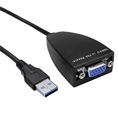 ADWITS Adaptador de Pantalla USB 3.0 a VGA, Tarjeta de Video Externa USB 1080P Full HD con Controlador Fresco Logic FL2000 Compatible para Win7/8.x/10, macOS Superior a 10.11, Linux/Android