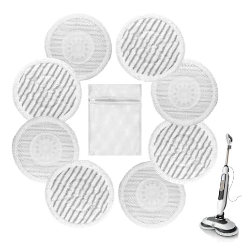 Dcoecue 8 Pack Replacement Steam Mop Pads for Shark with 1 Laundry Bag, Fits S8201, S8001, S7001, S7201, S7000AMZ, S7005, S7020, S7001C Washable, Durable Steam and Scrub Pads for All Floors by Dcoecue - Used condition - US$16.07
