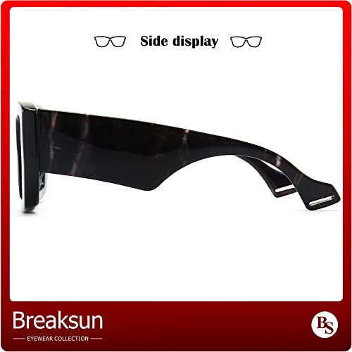 Image of Breaksun Thick Frame Blue Light Glasses for Women Men Fashion Oversized Square Computer Gaming Eyeglasses