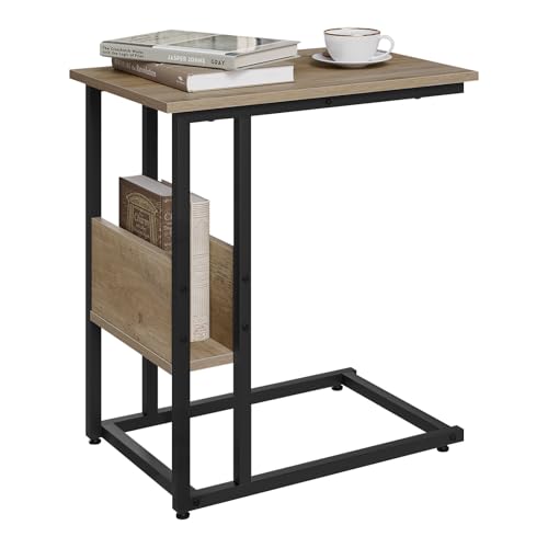 WOLTU Beistelltisch,Couchtisch C Form，sofa tisch mit seitliche Ablagefach – Ansicht 1