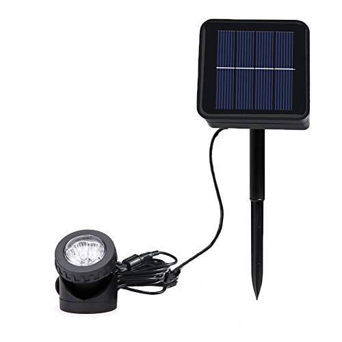 AVEKI Lampe solaire de bassin, 6 LED, étanche et réglable, éclairage de sécurité à énergie solaire, allumage/arrêt automatique pour jardin, aquarium, piscine, ABS, 1 Lamp
