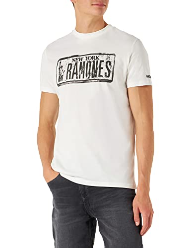 Springfield Herren T-Shirt Ramones Nummernschild Unterhemd, Elfenbein, M Cover