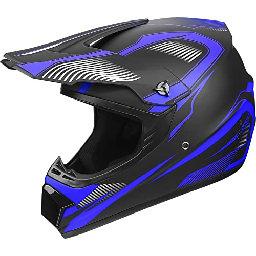 Yesmotor Atv Off-Road Dirt Bike Motorcycle Helmet Gloves Goggles Mask 4-Piece Set For Kids, Youth, Adults - Helmet With Visor And Breathable Vents For Dirt Biking And Motocross (Dark Blue,Xl) #TOP3