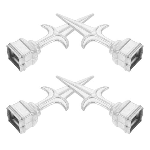 FONDOTIN 4 Pezzi Puntale per Recinzione in Metallo 30 Calibro 180X80Mm Terminali Decorativi per Pali da Giardino e Cortile Accessori per Recinzioni Esterne Design Classico e Resistente