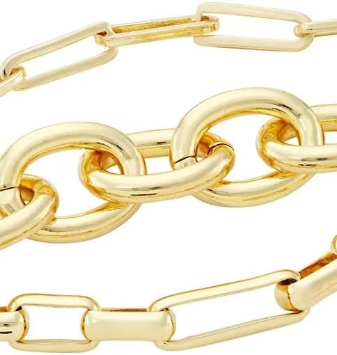 Kenneth Jay Lane Polished Gold 3-Row Chain Link Necklace or Bracelet - Image 4