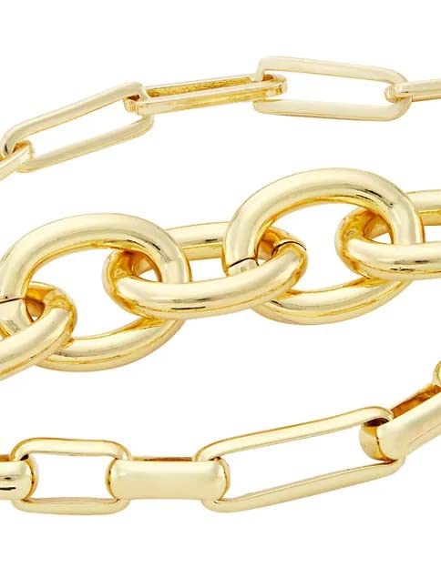 Kenneth Jay Lane Polished Gold 3-Row Chain Link Necklace or Bracelet4