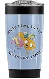 Logovision Adventure Time What Time Is It Stainless Steel Tumbler 20 oz Coffee Travel Mug/Cup, Vacuum Insulated & Double Wall with Leakproof Sliding Lid | Great for Hot Drinks and Cold Beverages