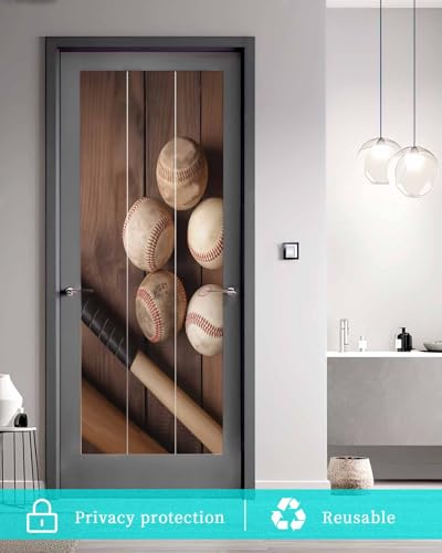 Película decorativa para ventana con diseño de béisbol 19.6"x39.3" miniatura 5