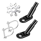 CJBIN Enganche Remolque Bici, 2 Bicicletas Barra Remolque Bicicleta con 2 Pasadores de Bloqueo y Herramienta Multifunción de Copo de Nieve 18 en 1, Carro Bicicleta para Remolque Niños, Remolque Perros