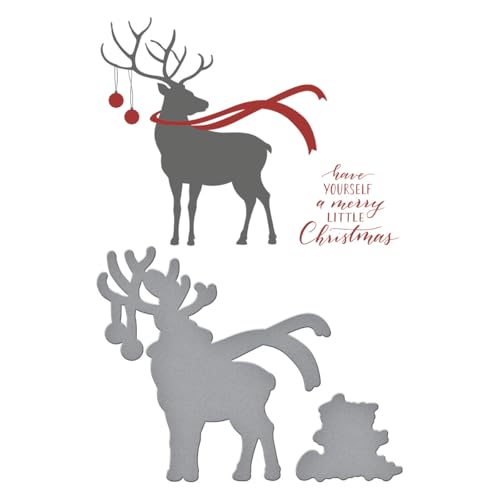 Matrices de découpe et plaque de presse Dashing Reindeer BPR-013
