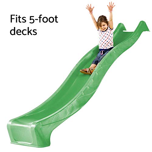 Blue Rabbit Play Outdoor Wavy Kids Slide, 10', Lime Green