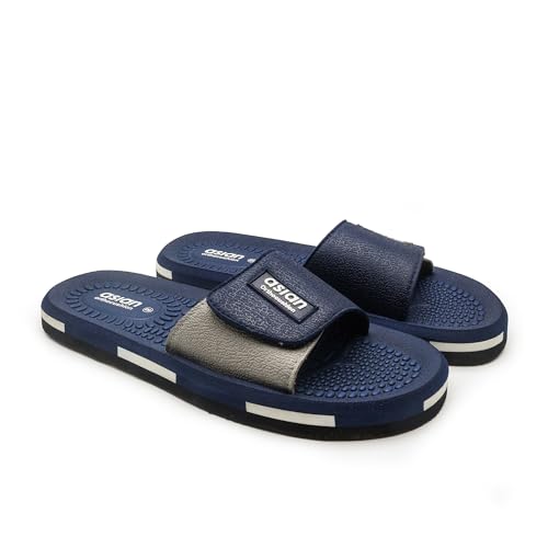 Image of ASIAN Men's AFG-707 EVA Ortho Slippers | Orthocushion Pain Relief Slides with Soft Strap | Lightweight Slides for Daily Use