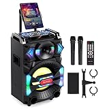 Karaoke Machine for Adults, Euterpy Portable PA System Bluetooth Speaker with 10'' Subwoofer, 2...