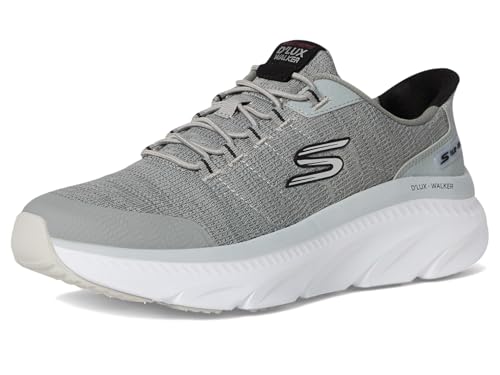 Skechers Homme D'Lux Walker 3.0 Drevven Baskets Gray Knit Synthetic Trim - vue 10