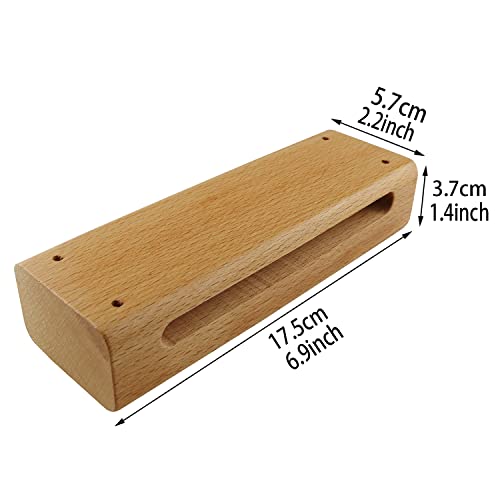 Wood Block With Mallet Zzlzx 1Set Wood Block Musical Instrument With Mallet, Solid Hardwood Percussion Rhythm Blocks,Percussion Block #TOP4