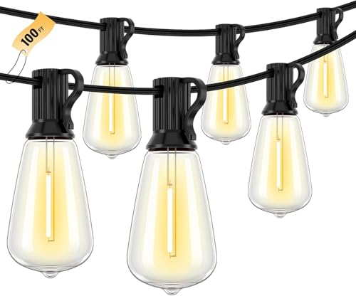 wisdom line Guirlande Lumineuse Extérieure à LED Vintage, 8 M, 10 Ampoules E27 Étanches, 2700K, Éclairage Décoratif pour Jardin, Terrasse