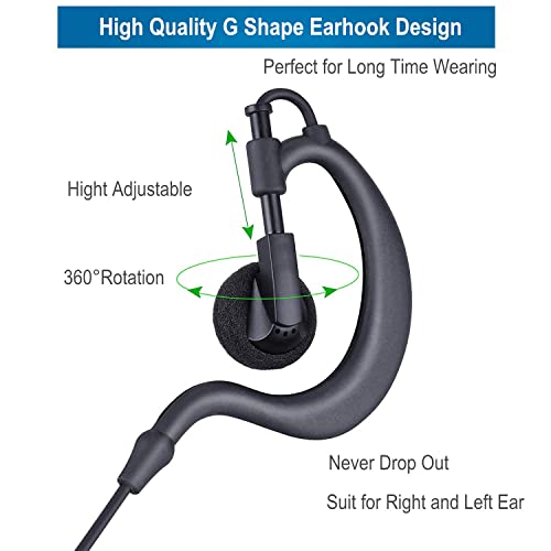 Abcgoodefg 1 Pin 2.5Mm Walkie Talkie Earpiece Headset With Mic Ptt, G Shape Two Way Radio Earpiece Compatible With Motorola Radios Cobra Talkabout Mh230R Mh230Tpr Mr350R Ms350R Mt350R (2 Pack) #TOP3