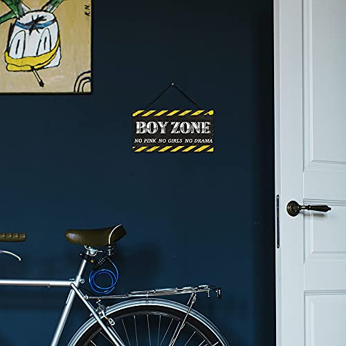 Putuo Decor Little Man Cave Sign, Boys Room Wall Decor For Kids, Toddler Boys, Baby, 10X5 Inches Pvc Hanging Plaque Gift (Boys Zone No Pink No Girls No Drama) #TOP4