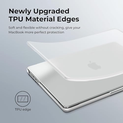 Image of Meyaar Compatible with MacBook Neo Case 13 Inch A3404 with A18 Pro Chip 2026, Transparent Hard Shell Plastic Snap-On Protective Cover (Frosted White, for MacBook Neo 13 inch (A3404))